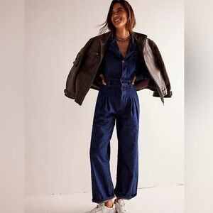Free People We The Free Franklin Tailored One Piece in Rinse Indigo NWT Size M